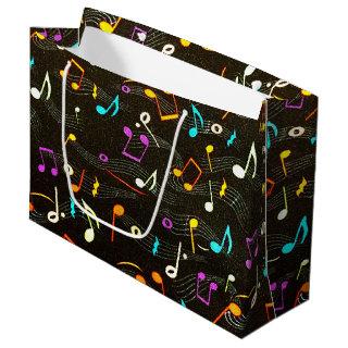 Floating Notes Fabric Print Large Gift Bag