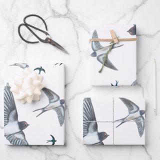 Flock of swallow birds flying    Sheets
