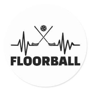 Floorball frequency classic round sticker