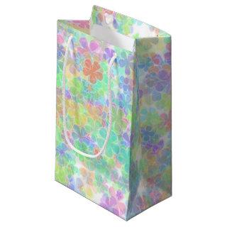 Floral Abstract Flowers Template Elegant Colorful Small Gift Bag