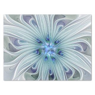 Floral Beauty Abstract Modern Blue Pastel Flower Tissue Paper
