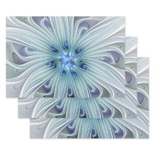 Floral Beauty Abstract Modern Blue Pastel Flower  Sheets