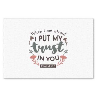 Floral Bible Verse Art 'I Put My Trust in You' Tissue Paper