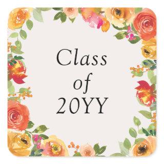 Floral Bloom Frame Class of 2024 Matching Sticker