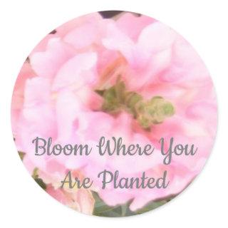 Floral - Bloom Where You Are Planted Classic Round Sticker