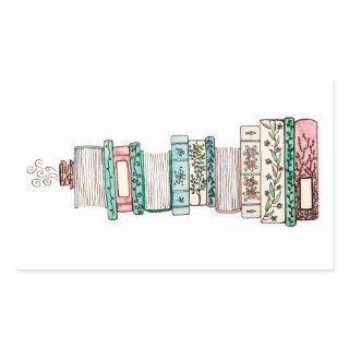 Floral Book Stack Stickers