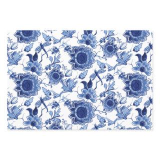 Floral Chinoiserie Blue and White Asian Decoupage  Sheets