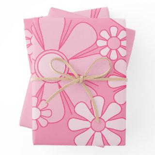 Floral Daydream Retro 60s Pink Pastel Flower  Sheets