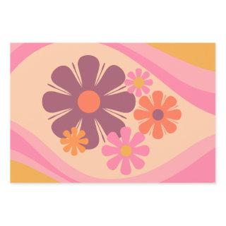 Floral Daydream Retro Flower Pattern Pink Orange  Sheets