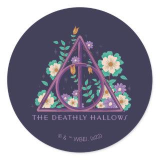 Floral Deathly Hallows Graphic Classic Round Sticker