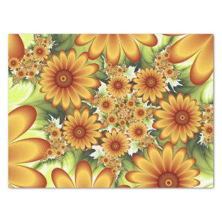 Floral Dream, Modern Abstract Flower Fractal Art Tissue Paper