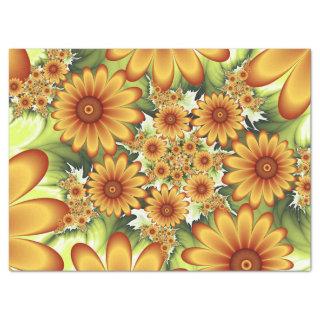 Floral Dream, Modern Abstract Flower Fractal Art Tissue Paper