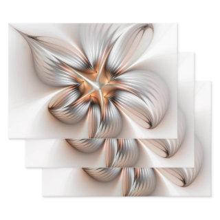 Floral Elegance Modern Abstract Fractal Art  Sheets