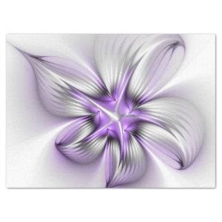 Floral Elegance Modern Abstract Violet Fractal Art Tissue Paper