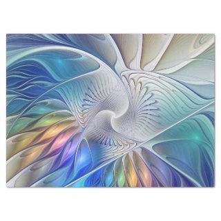 Floral Fantasy, Colorful Abstract Fractal Flower Tissue Paper