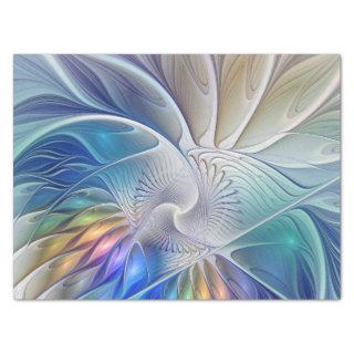 Floral Fantasy, Colorful Abstract Fractal Flower Tissue Paper