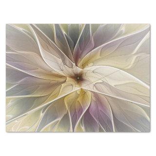 Floral Fantasy Gold Aubergine Abstract Fractal Art Tissue Paper