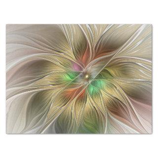 Floral Fantasy With Gold Modern Abstract Fractal Tissue Paper
