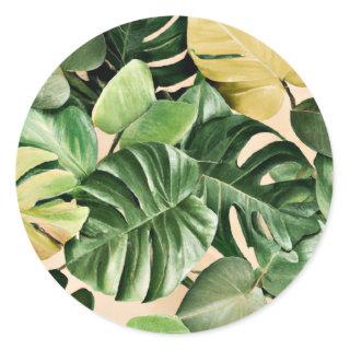 Floral/Hawaiian/Tropical leaf Classic Round Sticker