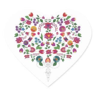 Floral Heart Heart Sticker