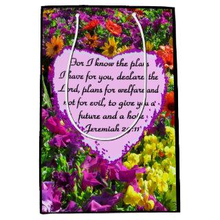 FLORAL JEREMIAH 29:11 PHOTO DESIGN MEDIUM GIFT BAG