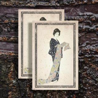 Floral Kimono Woman Japanese Vintage Decoupage Art Tissue Paper