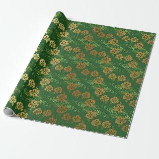 Floral Leafs Emerald Green GoldenChic