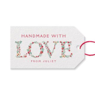 Floral LOVE Letters | Handmade with Love Gift Tags