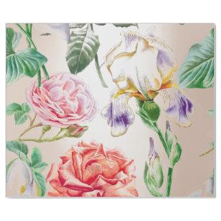 Floral Mint Tropical Roses Pink Creamy Pearly