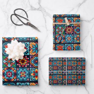 Floral Mosaic in vivid colors  Sheets