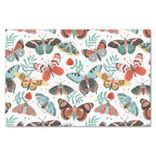 Floral Moth Butterfly Pattern Tissue Paper