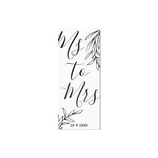 Floral Ms to Mrs bridal shower Canvas Print