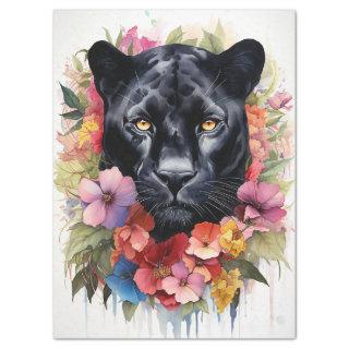 Floral Panther Decoupage Tissue Paper