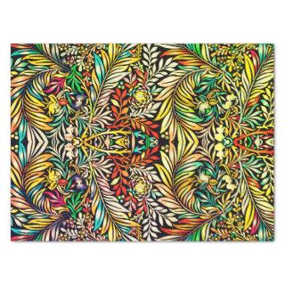 Floral Pattern in Retro Colors, Antique Style Vect Tissue Paper