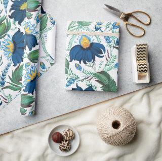 Floral Pattern in Ukrainian Folk Painting Style
