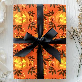 Floral Pumpkin Jack O'Lantern Pattern