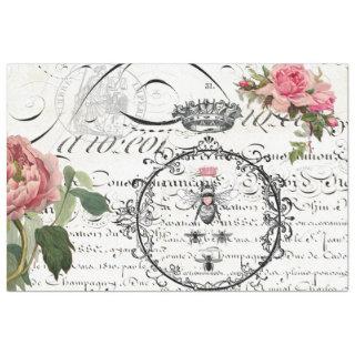 Floral Queen Bee Script Decoupage Paper