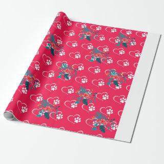 Floral Red Pow Prints  Design