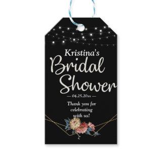 Floral Rustic Magnolia String Lights Bridal Shower Gift Tags
