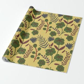 Floral seamless pattern flowers and butterflies