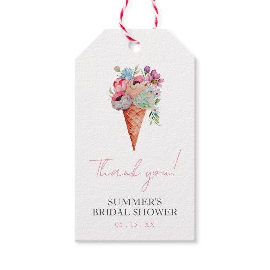 Floral She's Been Scooped Up Bridal Shower Gift Tags