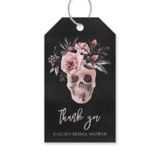 Floral Skull Halloween Bridal Shower Favor Gift Tags