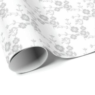 Floral Spray Style 1 Bridal White-GIFT WRAP PAPER