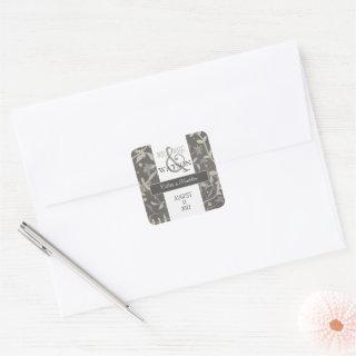 Floral Sprigs Elegant Modern Simple Inspirivity  Square Sticker