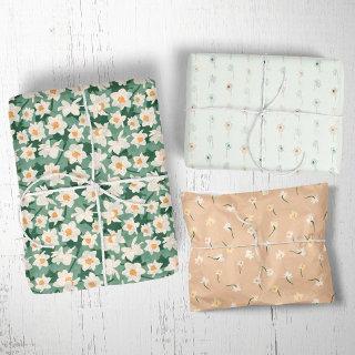 Floral Spring Daffodil | Green and Orange  Sheets