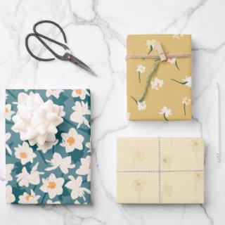 Floral Spring Daffodil | Teal and Yellow  Sheets