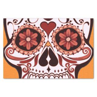 Floral Sugar Skull Day of the Dead Art Tissue Paper