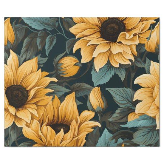 Floral Sunflower Bliss: Charming Seamless Pattern