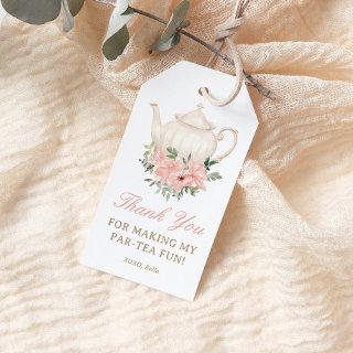 Floral Tea Party Birthday Thank You Gift Tags