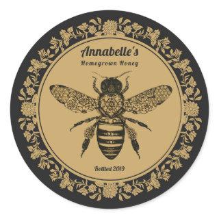 Floral Victorian Bee Honey Label